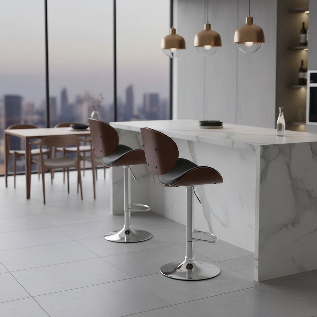 Foti Swivel Bar Stool - Black