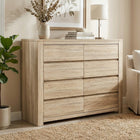 Borneo 8 Drawers Lowboy - Oak