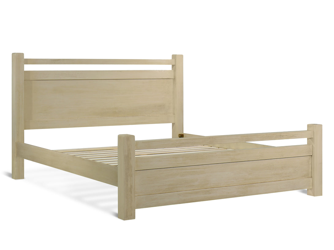 Martos Solid Acacia Wood Queen Bed Frame in elegant briar smoke finish providing sophistication and durability.