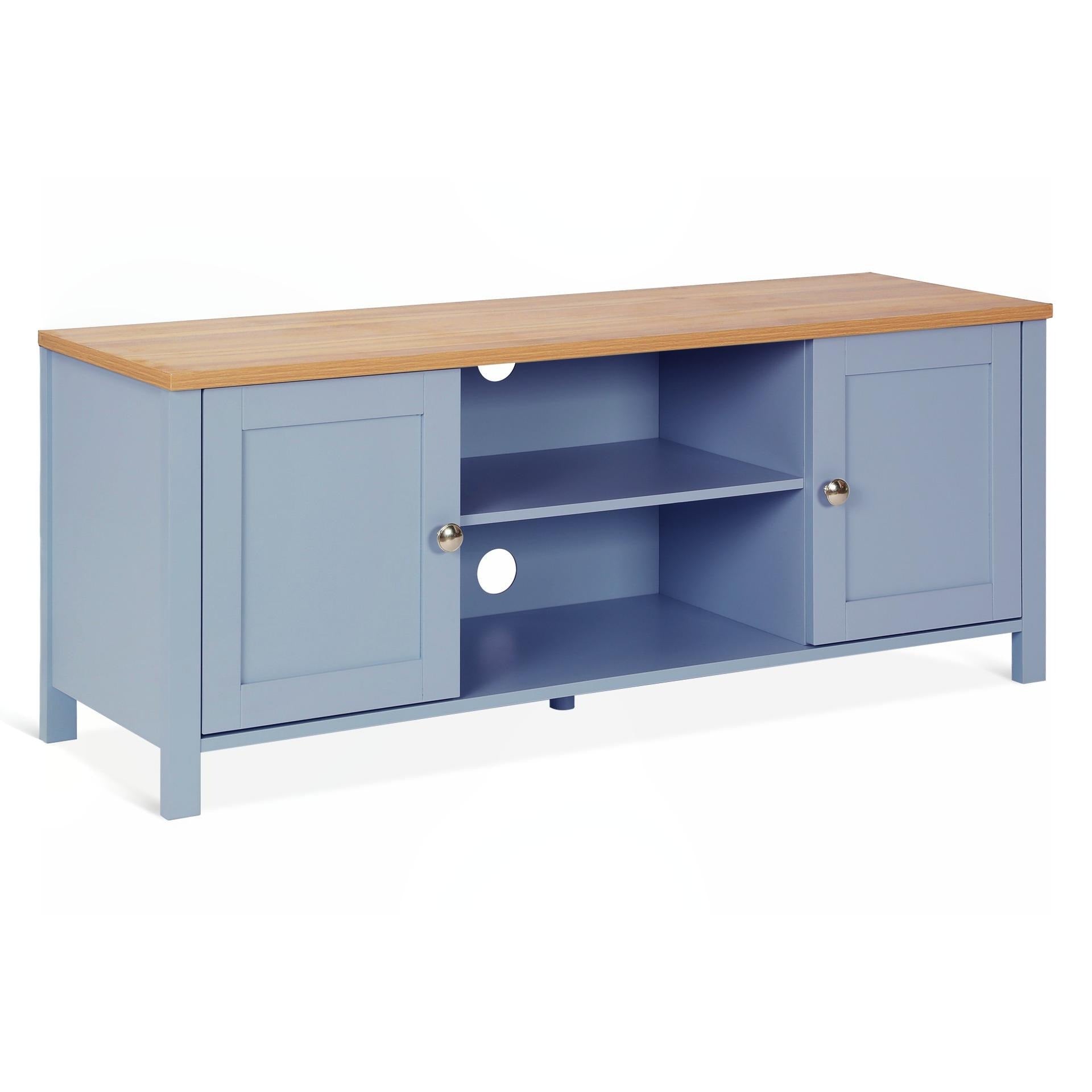 Atlas Wooden 1.2m Entertainment Unit - Blue Grey – Treasurebox