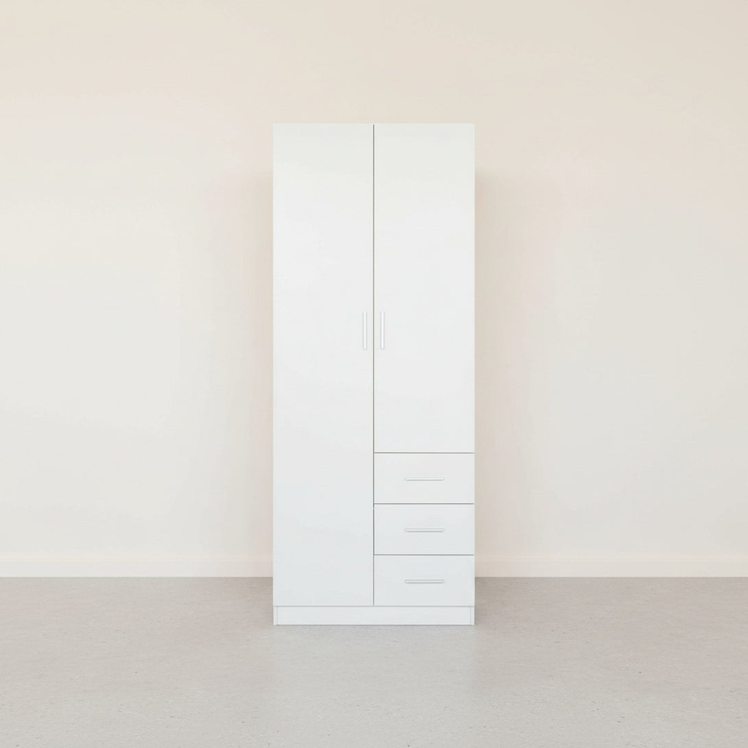 Tongass 2 Door Wardrobe with 3 Drawers - White
