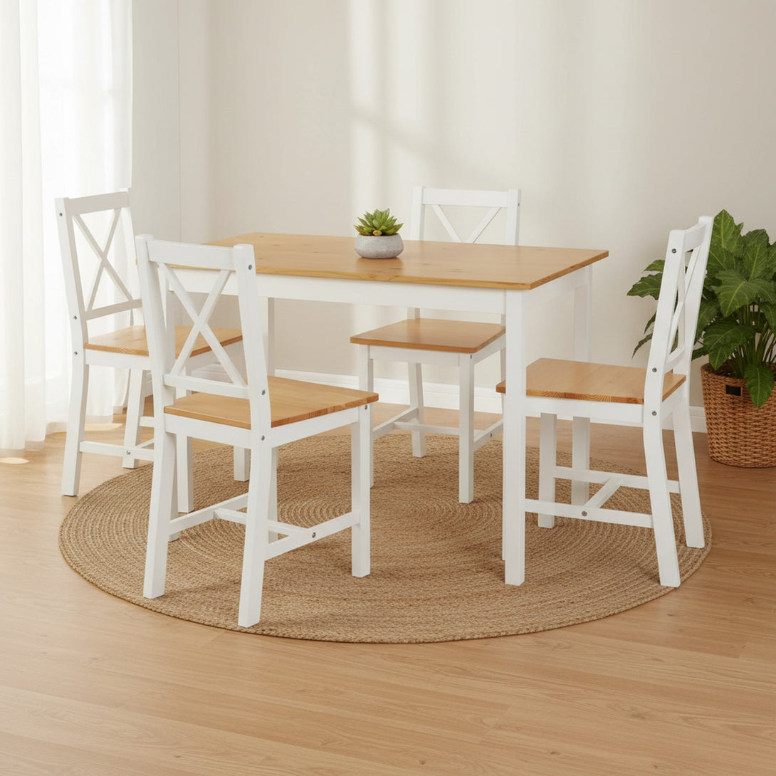 Palomo 5 Piece Dining Set - White