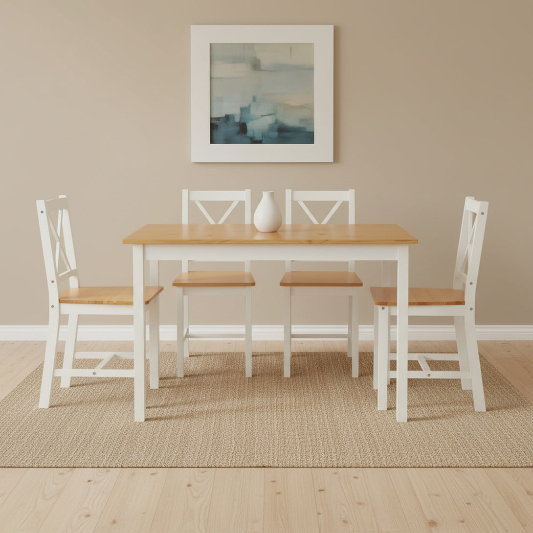 Palomo 5 Piece Dining Set - White