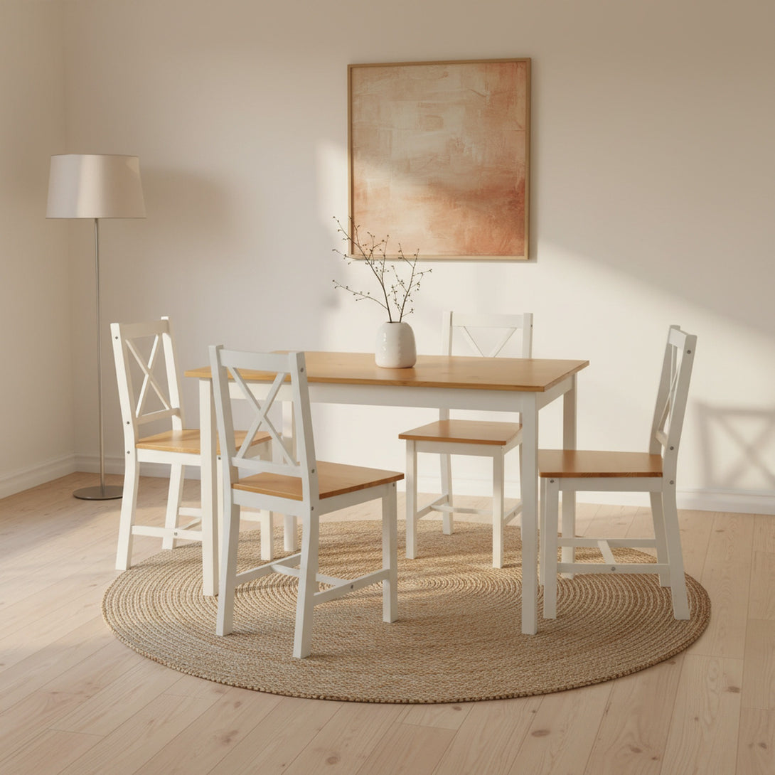 Palomo 5 Piece Dining Set - White