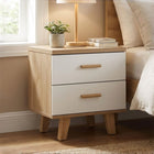 Alton Bedside Table - Natural + White