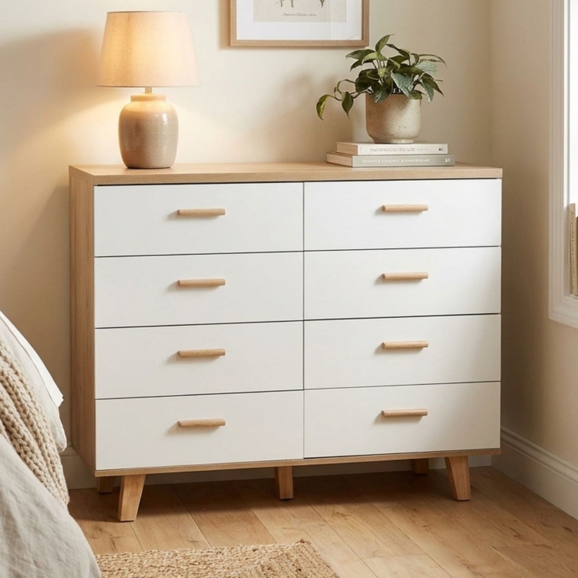 Alton Low Boy 8 Drawers - Modern Scandi Style – Treasurebox
