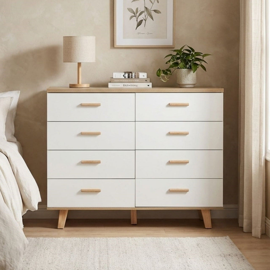 Alton Low Boy 8 Drawers - Modern Scandi Style – Treasurebox