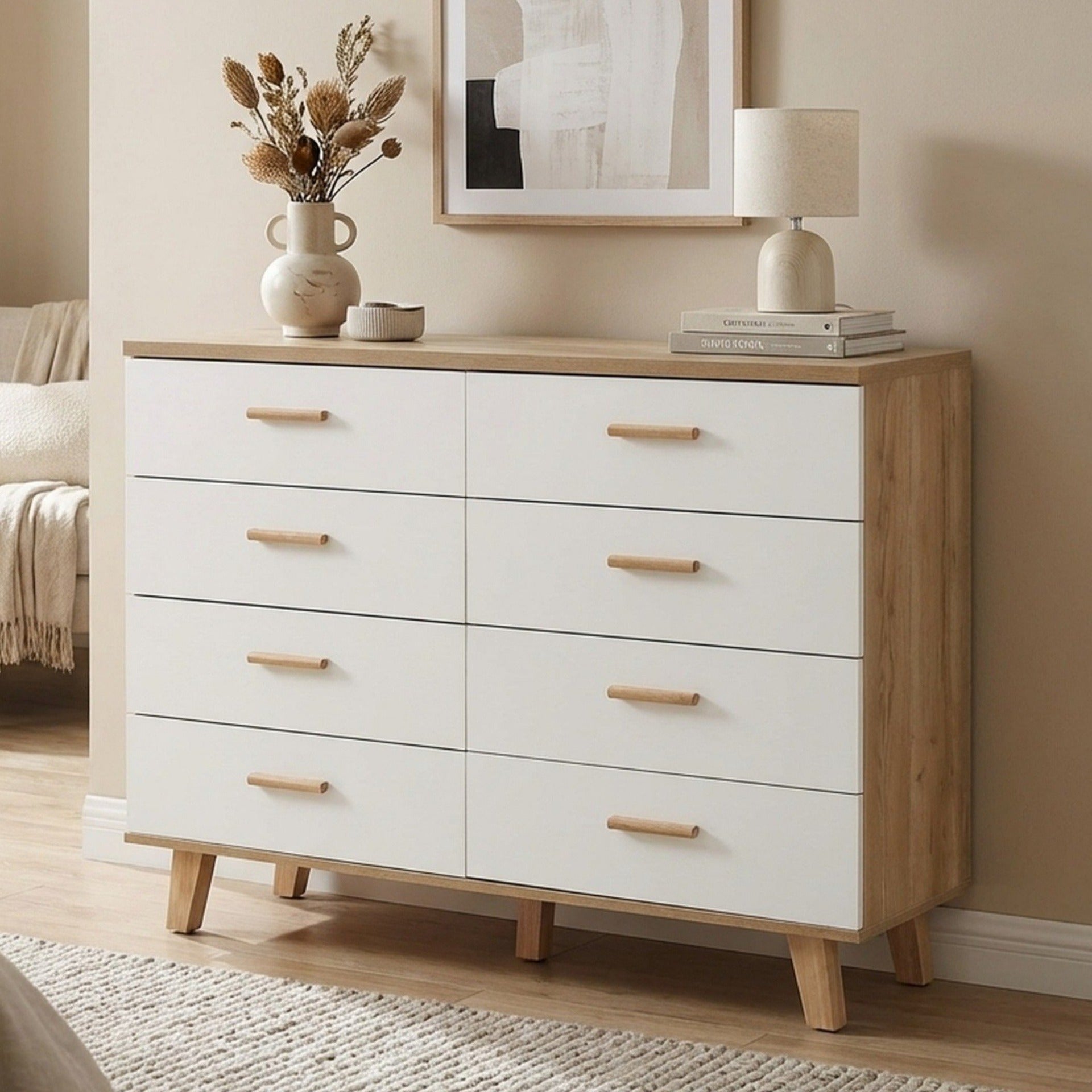 Alton Low Boy 8 Drawers - Modern Scandi Style – Treasurebox