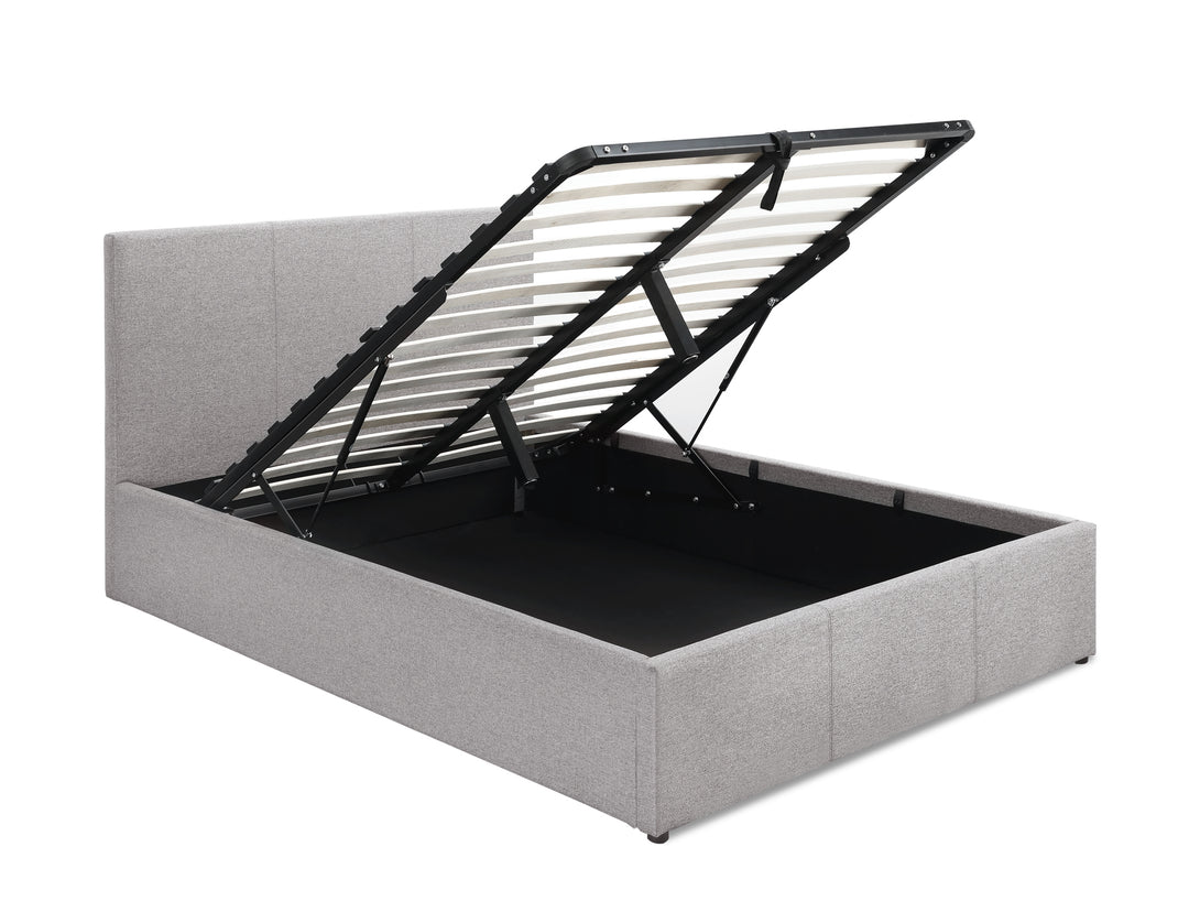 Carbine Double Gas Lift Storage Bed Frame - Light Grey