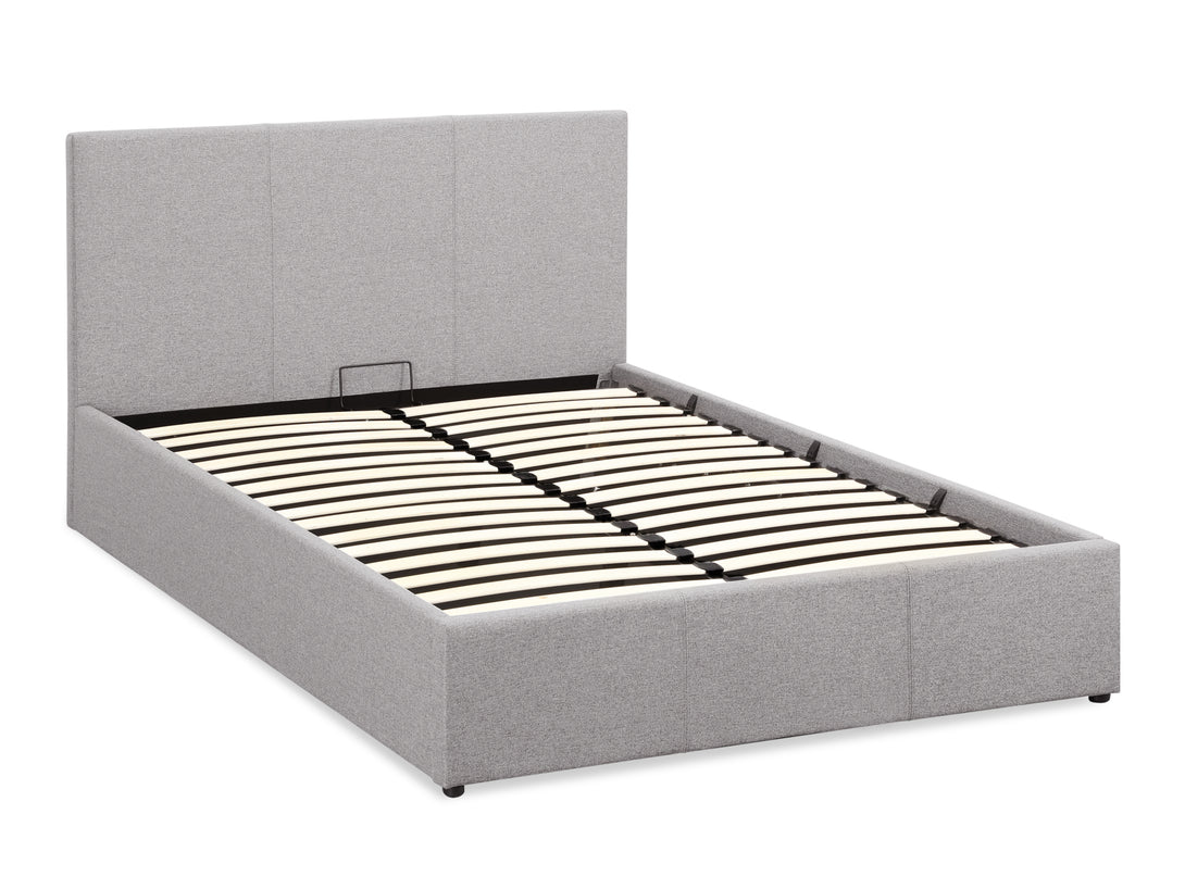 Carbine Double Gas Lift Storage Bed Frame - Light Grey