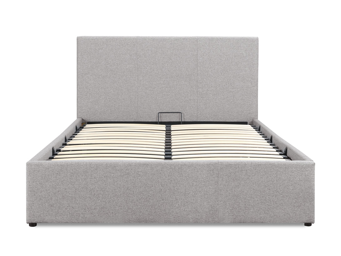 Carbine Double Gas Lift Storage Bed Frame - Light Grey