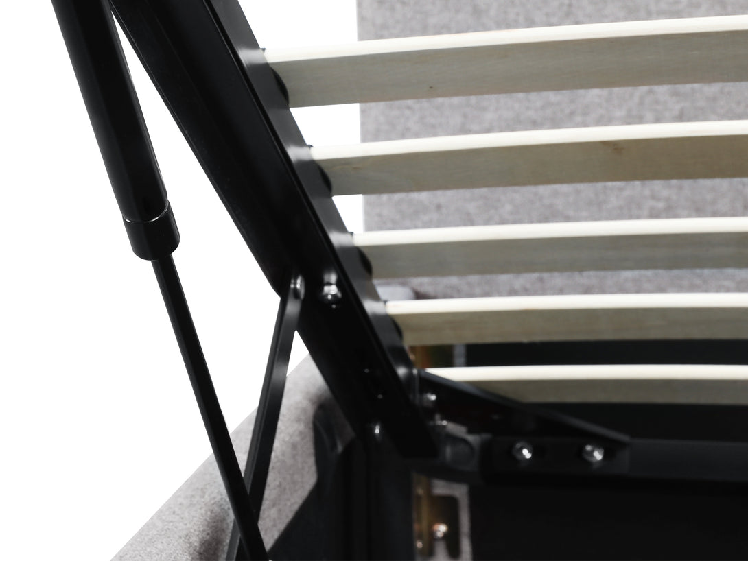 Carbine Double Gas Lift Storage Bed Frame - Light Grey
