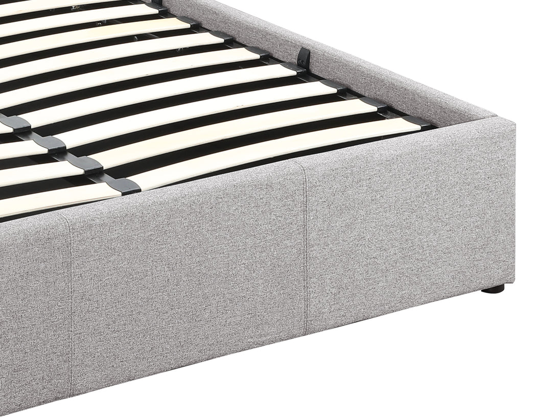 Carbine Double Gas Lift Storage Bed Frame - Light Grey