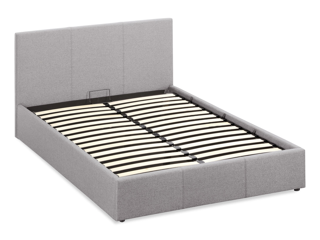 Carbine Queen Gas Lift Storage Bed Frame - Light Grey