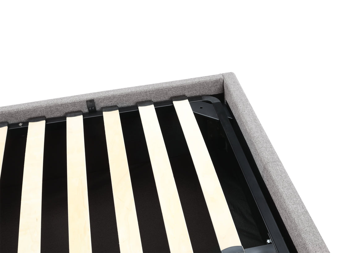 Carbine Queen Gas Lift Storage Bed Frame - Light Grey