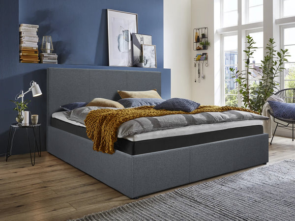 Carbine Queen Gas Lift Storage Bed Frame - Dark Grey