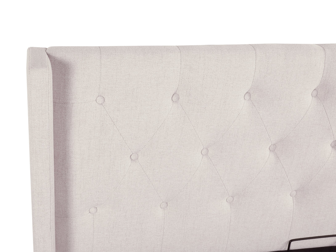 Johnson Queen Gas Lift Storage Bed Frame - Beige
