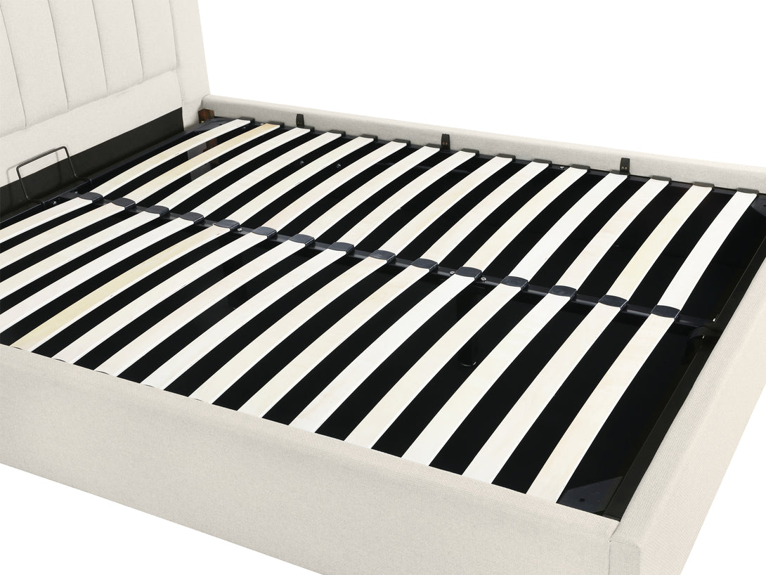 Victoria Queen Gas Lift Storage Bed Frame - Beige