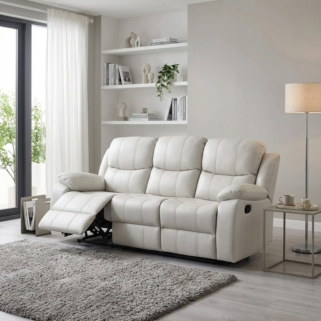 Wilson Manual 3 Seater Recliner Sofa - Beige