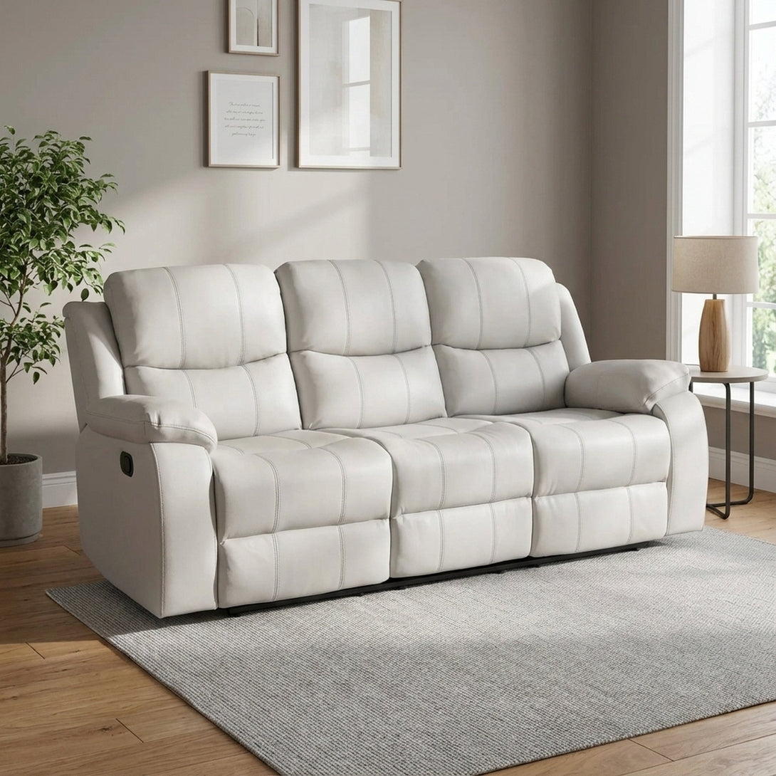 Wilson Manual 3 Seater Recliner Sofa - Beige