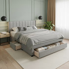Hopkins Super King Bed Frame with Storage - Light Grey