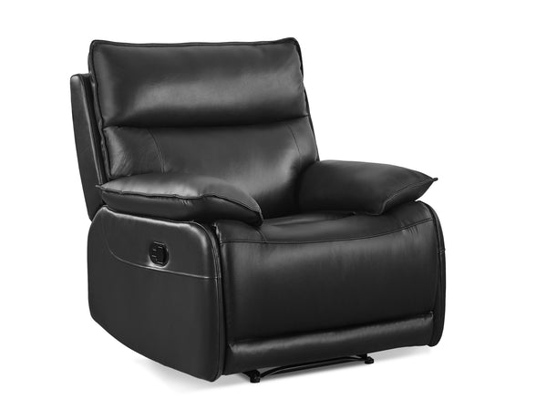 Wellsford Manual Leather Recliner Chair - Black