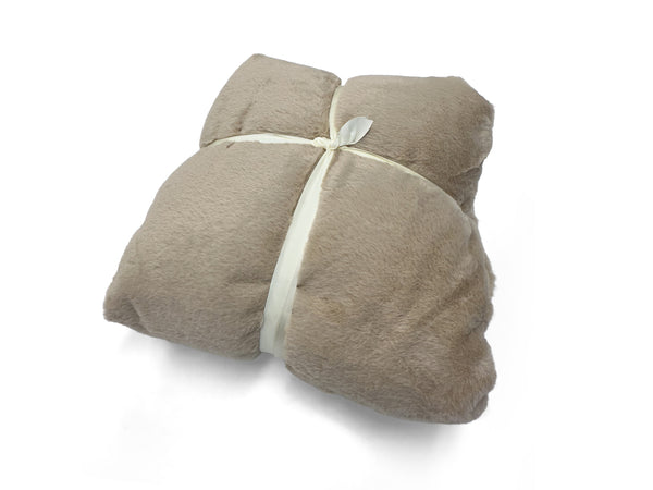 Premium Faux Rabbit Fur Throw Brown 130x160cm