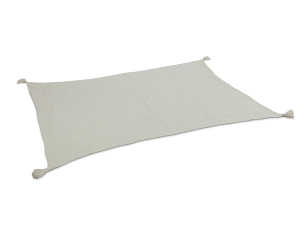 Premium Crochet Throw Blanket Cotton Cream 130x170cm