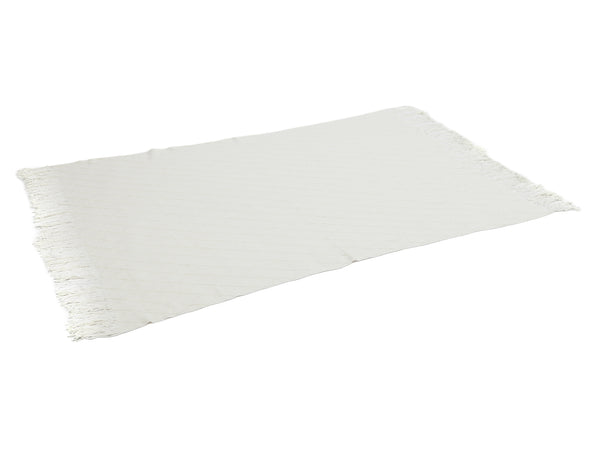 Premium Crochet Throw Blanket Cream 130x170cm