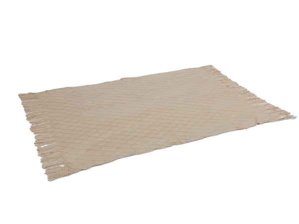 Premium Crochet Throw Blanket Khaki 130x170cm