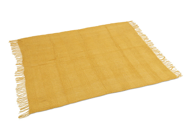 Premium Crochet Throw Blanket Yellow Pineapple Pattern 130x170cm