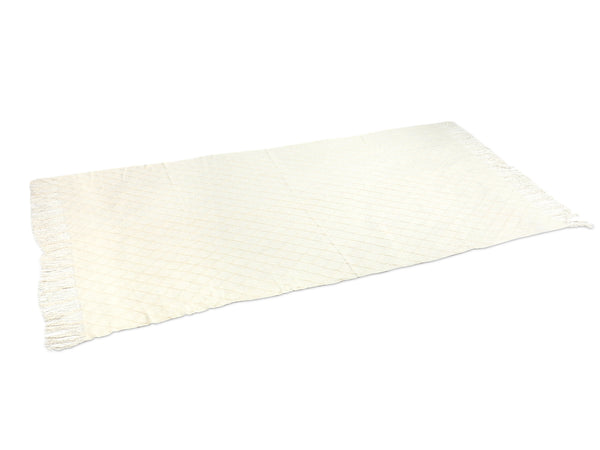 Premium Crochet Throw Blanket Cream  130x260cm