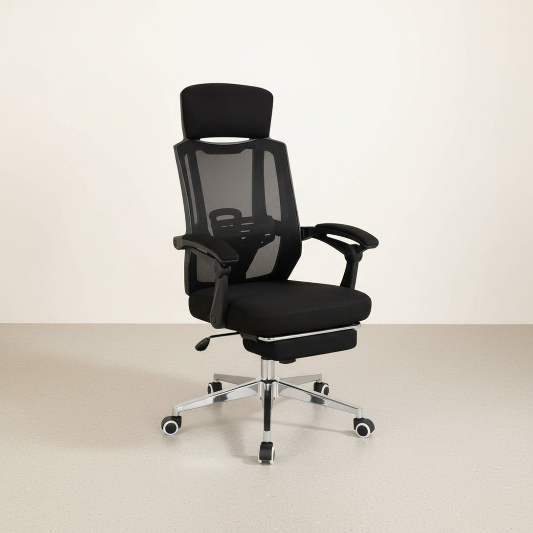 Melissa Office Chair with Footrest - Black