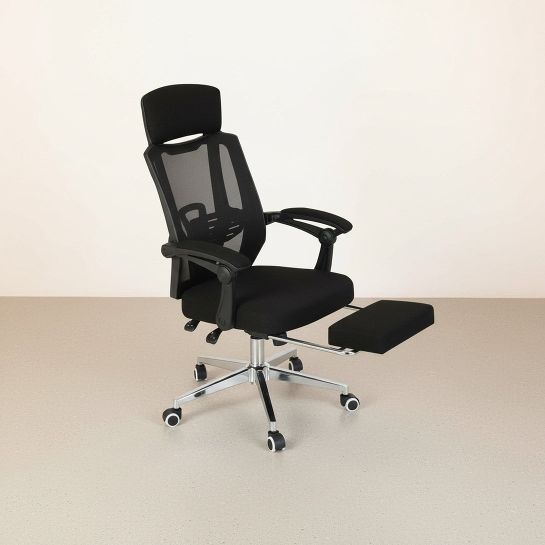 Melissa Office Chair with Footrest - Black