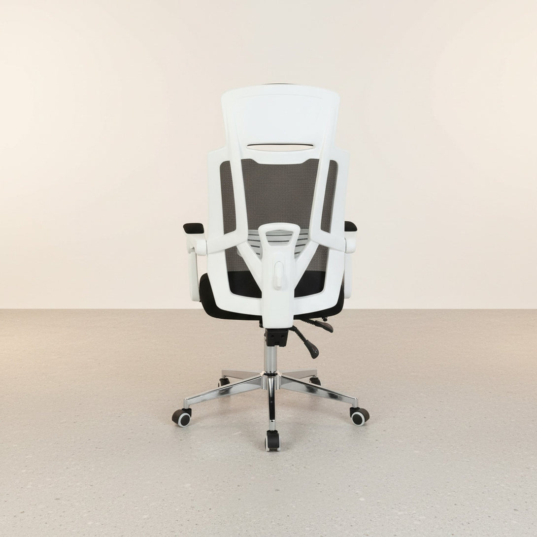 Melissa Office Chair with Footrest - Black + White