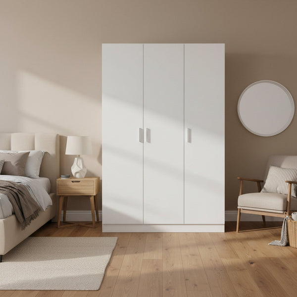 ホワイト 3ドアキャビネット Bram 3 Door Wardrobe Cabinet - White – Treasurebox