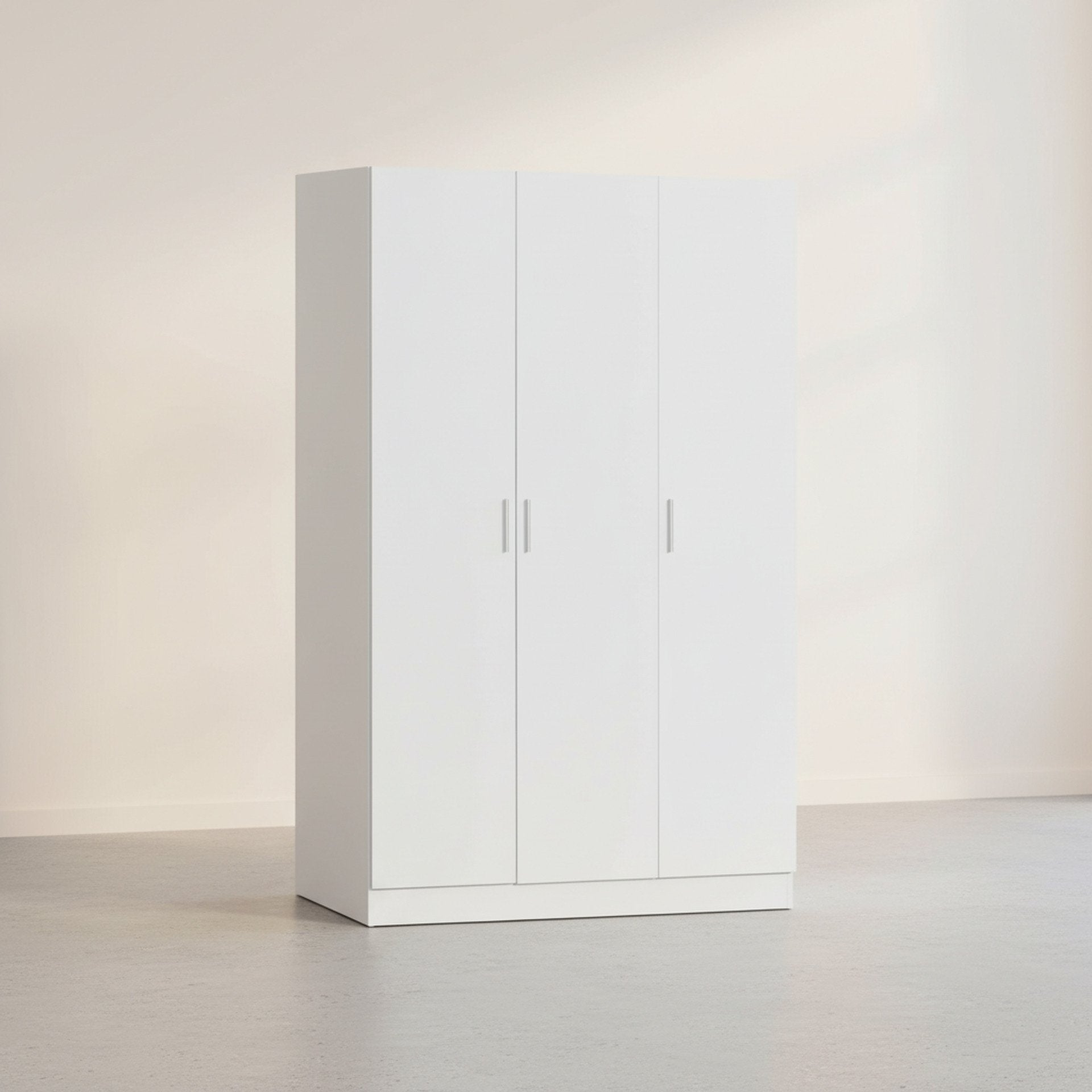 Bram 3 Door Wardrobe Cabinet - White – Treasurebox