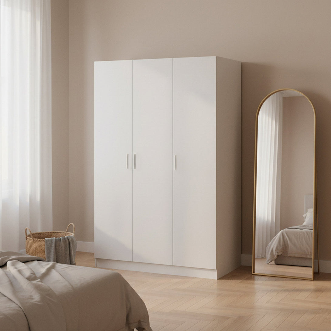 Bram 3 Door Wardrobe Cabinet - White