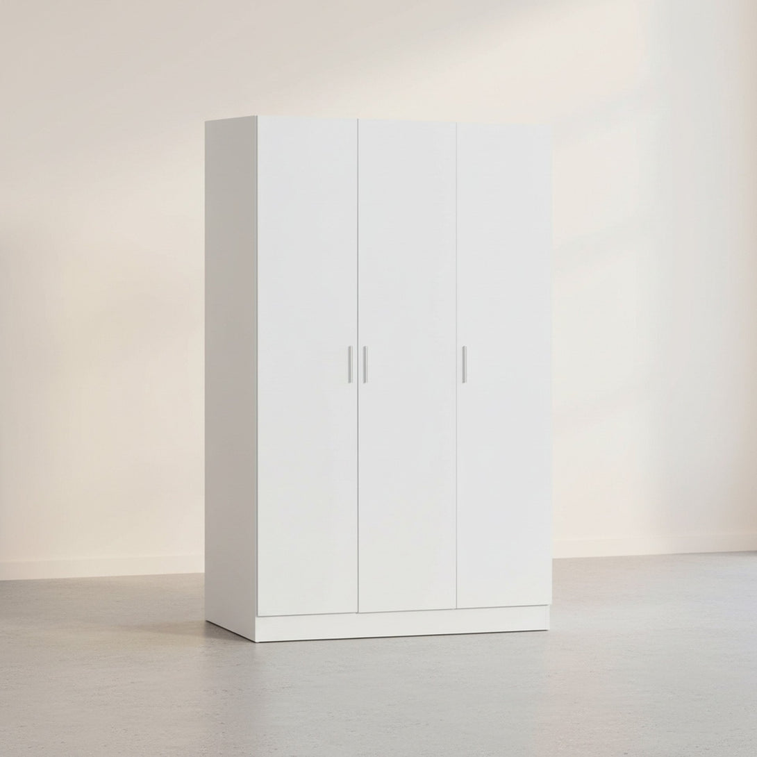 Bram 3 Door Wardrobe Cabinet - White