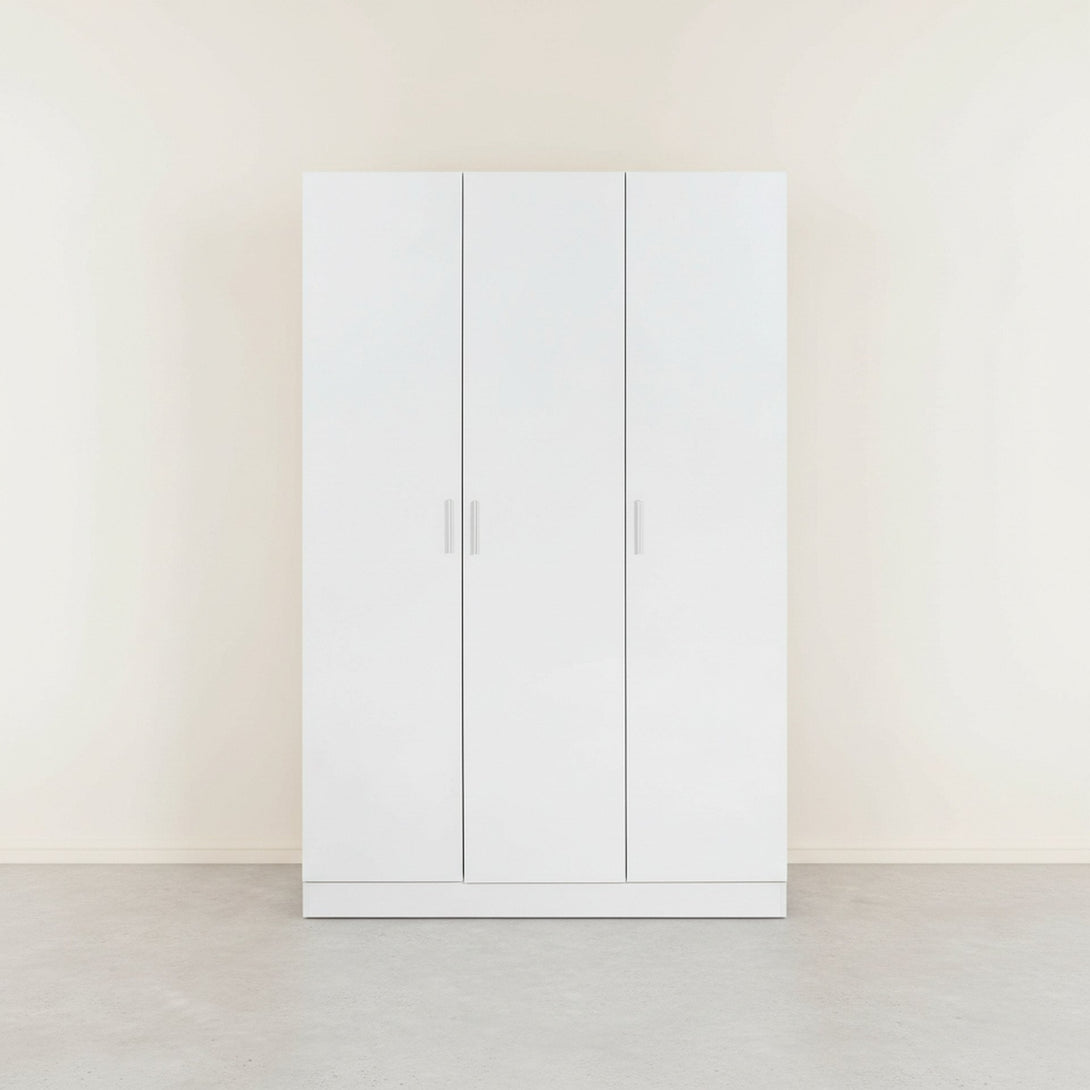Bram 3 Door Wardrobe Cabinet - White