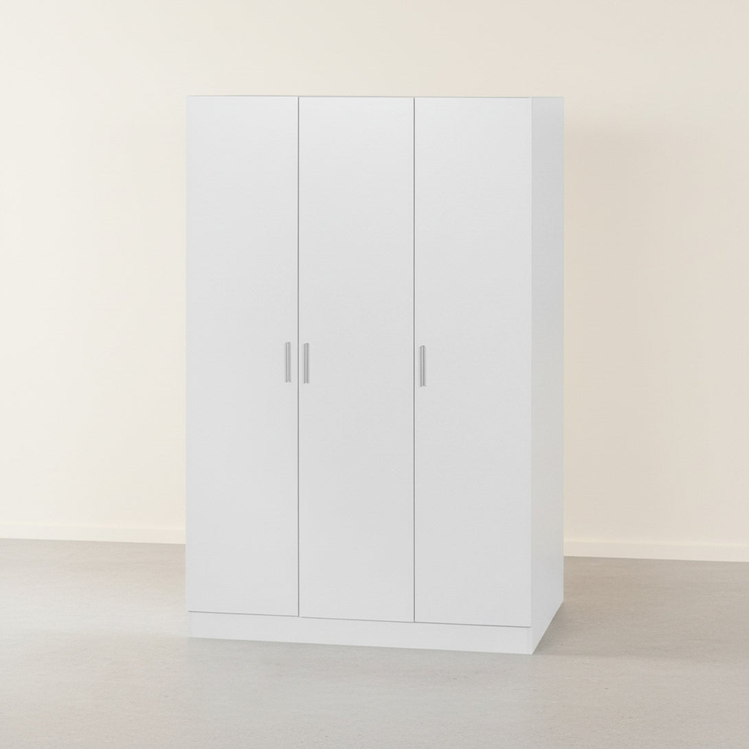 Bram 3 Door Wardrobe Cabinet - White
