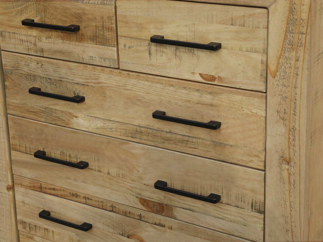 Argento Solid Wood 6 Drawer Tallboy - Delhi