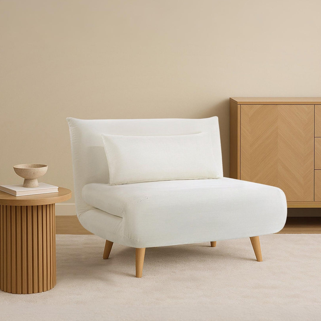 Hastings 1 Seater Fold-Out Sofa Bed - Beige