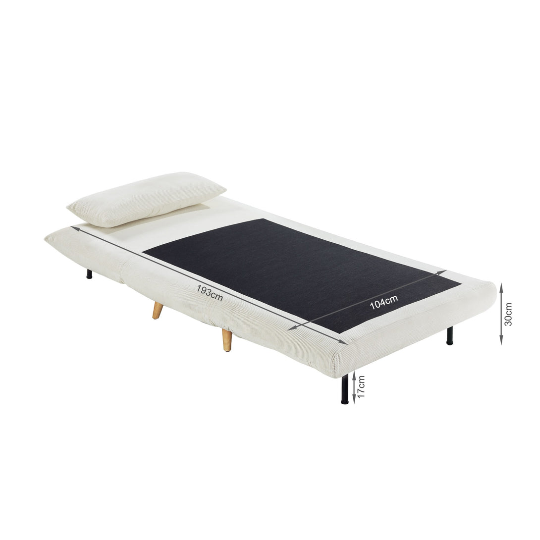 Hastings 1 Seater Fold-Out Sofa Bed - Beige