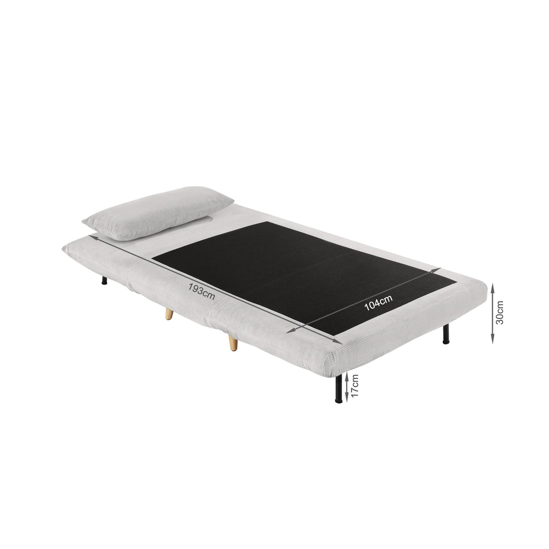 Hastings 1 Seater Fold-Out Sofa Bed - Grey