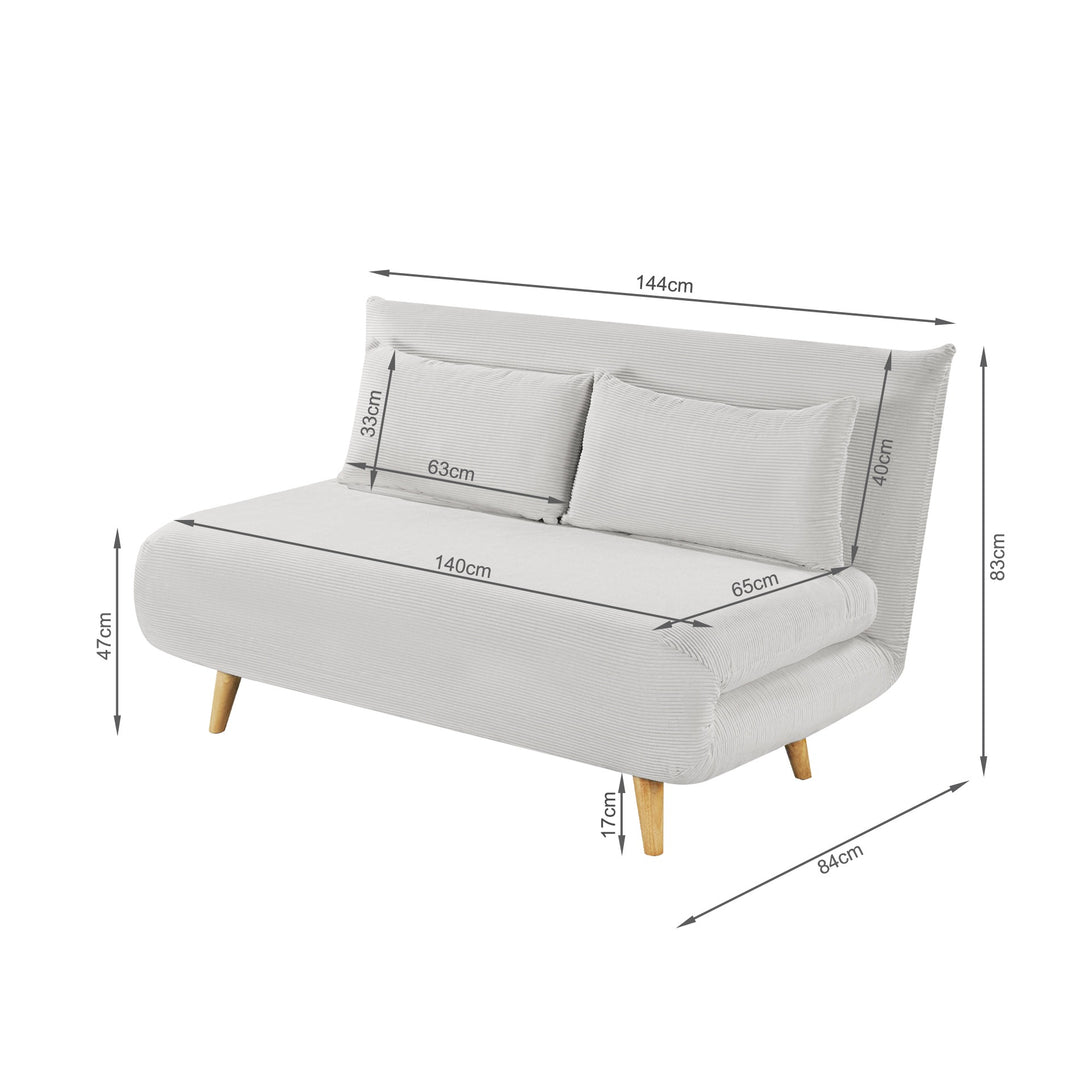 Hastings 2 Seater Fold-Out Sofa Bed - Grey