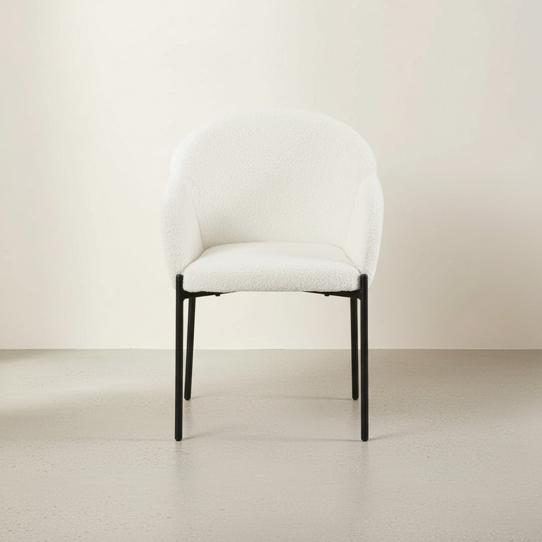 Bellamy Microfiber Velvet Dining ArmChairs - Set of 2 - Milky White