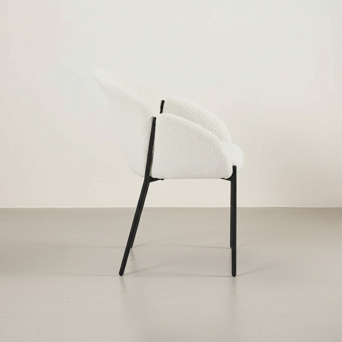 Bellamy Microfiber Velvet Dining ArmChairs - Set of 2 - Milky White