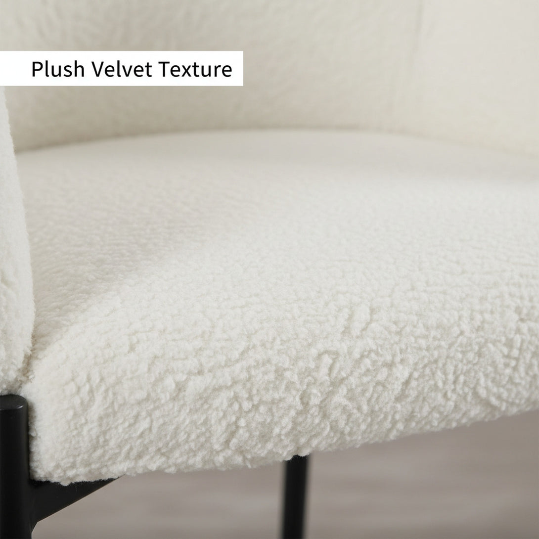 Bellamy Microfiber Velvet Dining ArmChairs - Set of 2 - Milky White