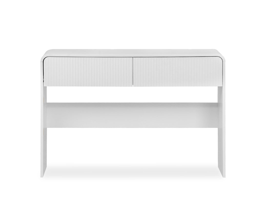 Console Table With 2 Drawers - White